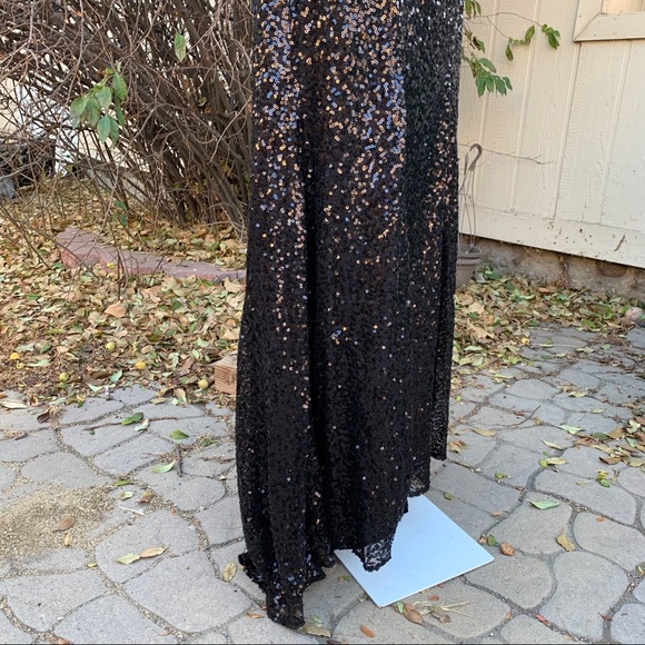 Sarah Bridal Black Mesh Sequence Maxi Dress | 14 - Picture 10 of 12